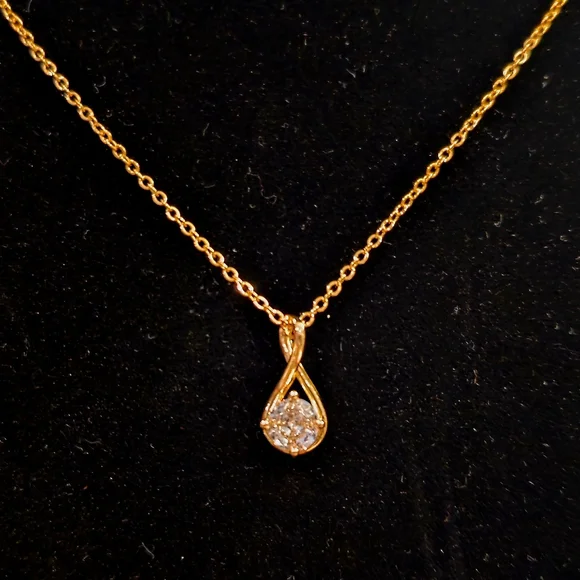 Certified 2 Carat Moissanite 18k Gold Plated Over Sterling Silver Necklace - Picture 4 of 12